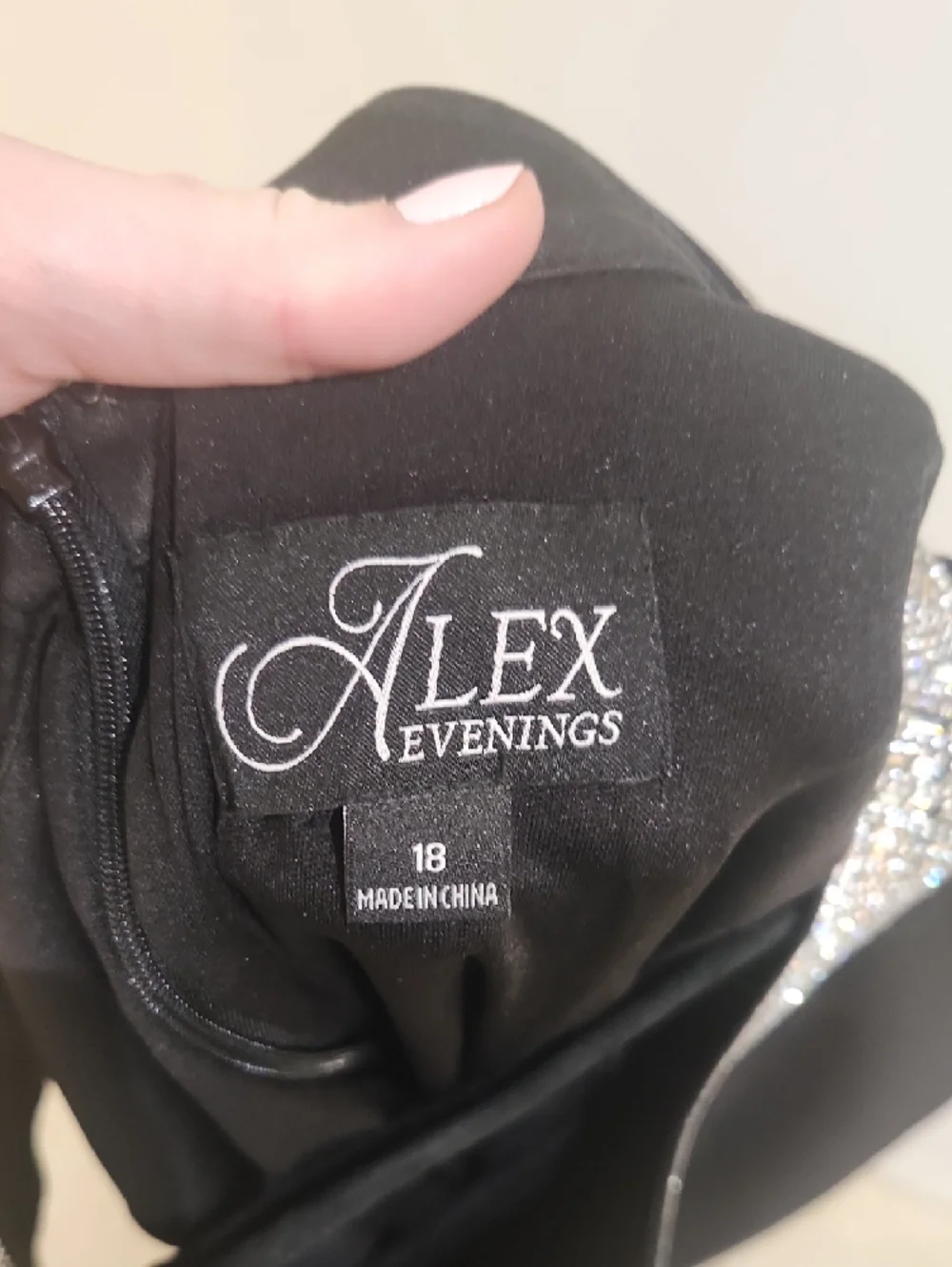 Alex Evenings Black Maxi Dress with Beaded Collar - Picture 7 of 12